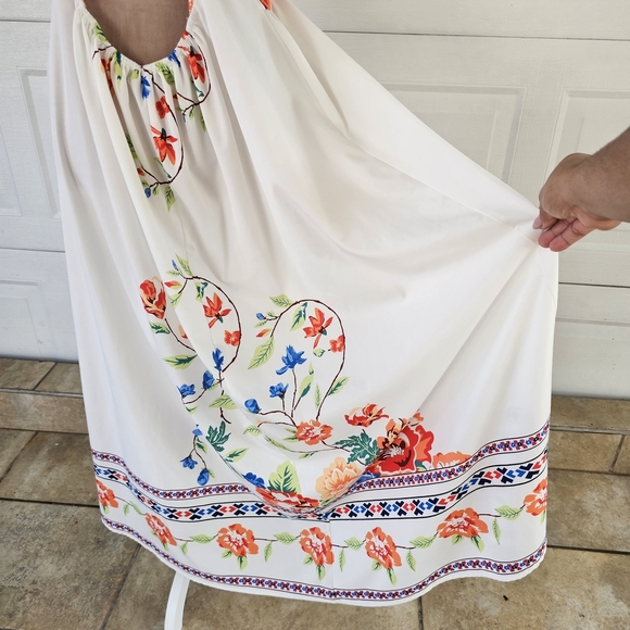 Shein Curve Woman Floral Maxi Dress Boho Summer Beach Backless Strappy Sundress - Picture 6 of 16